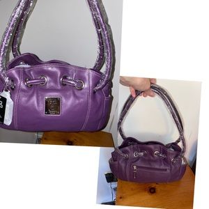 #442 NWT Tignanello Purple Leather Hobo Bag